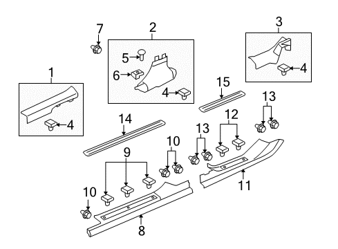 2016 Chevrolet Caprice Interior Trim - Pillars, Rocker & Floor Carpet Retainer Retainer Diagram for 92138814