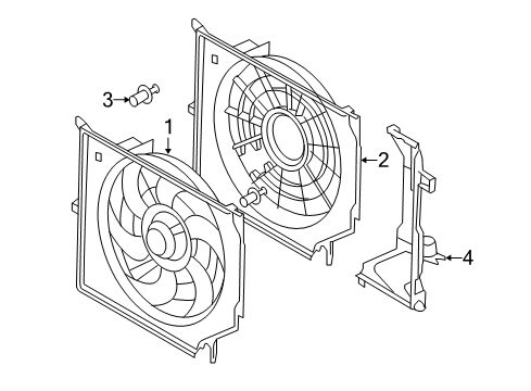 2006 BMW Z4 Cooling System, Radiator, Water Pump, Cooling Fan Mounting Plate Diagram for 17117836843