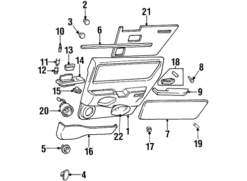 1999 Oldsmobile Aurora Interior Trim - Rear Door ARMREST, Rear Side Door Armrest Diagram for 16634561