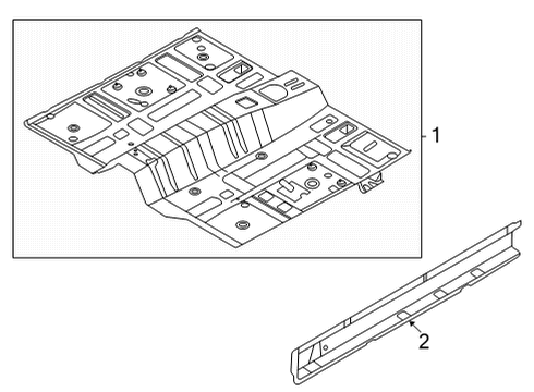 2022 Hyundai Tucson Floor & Rails PANEL ASSY-FLOOR, CTR Diagram for 65100-N9000