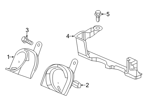 2013 Acura ILX Horn Horn Assembly (Low) Diagram for 38100-TP6-A01