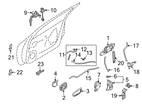 2002 Infiniti I35 Front Door Assist Power Window Switch Assembly Diagram for 25411-5Y700