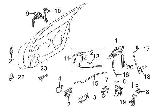 2002 Infiniti I35 Front Door Main Power Window Switch Assembly Diagram for 25401-5Y700