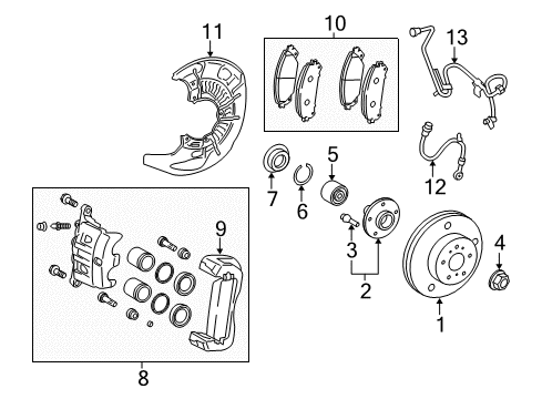 2019 Toyota Highlander Front Brakes Hose, Flexible Diagram for 90947-A2093