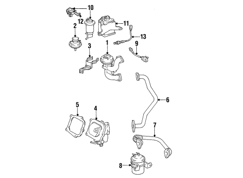 1996 Toyota Avalon Emission Components EGR Valve Diagram for 25620-20010