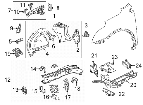 2022 Cadillac XT5 Structural Components & Rails Insulator Diagram for 84935288