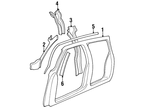 2000 GMC Yukon Uniside Seal Asm-Side Door Opening Frame Rear Lower Reinforcement Diagram for 15748827