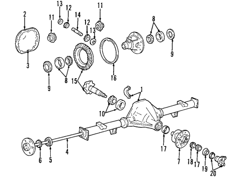 2000 Ford F-150 Rear Axle, Differential, Propeller Shaft Differential Assembly Diagram for 8C3Z-4026-A