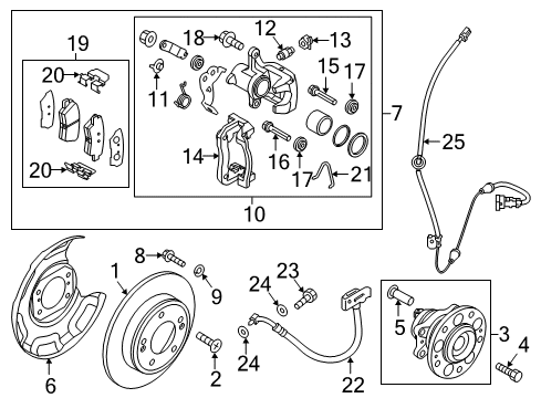 2020 Kia Niro Anti-Lock Brakes Sensor Assembly-Front Abs L Diagram for 59810G2000