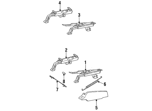 1993 Chevrolet Cavalier Seats & Track Components Adjust Knob Diagram for 9834636