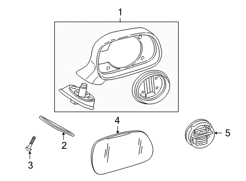 2000 BMW Z3 Mirrors Convex Mirror Glass Diagram for 51168397880