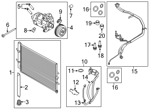 2019 Ford Transit-350 Air Conditioner Condenser Diagram for CK4Z-19712-C