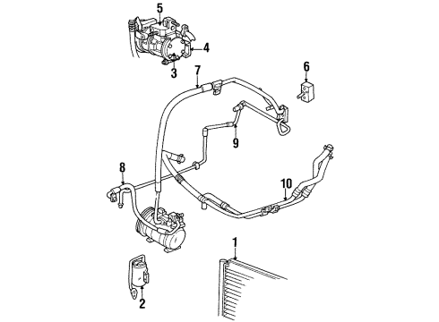 1997 Dodge Grand Caravan A/C Condenser, Compressor & Lines Hose-Heater Supply And Return Diagram for 4677450AB