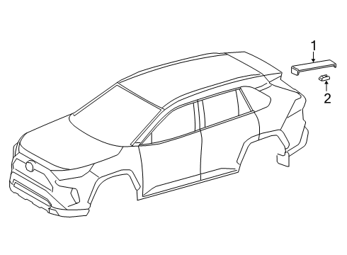 2019 Toyota RAV4 Exterior Trim - Roof Drip Molding Diagram for 75554-0R050