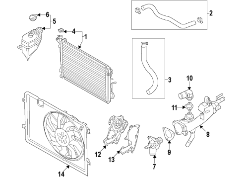 2020 Kia Telluride Cooling System, Radiator, Water Pump, Cooling Fan Pad U Diagram for 25380S9000