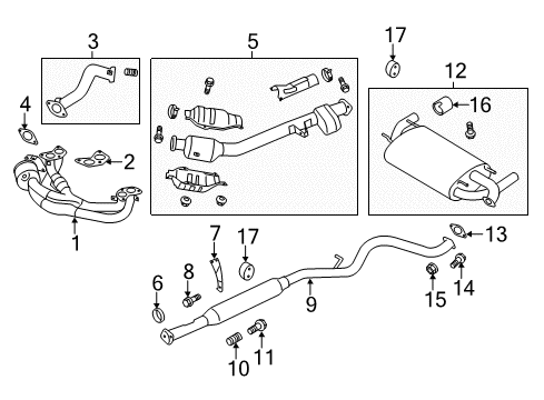 2017 Toyota 86 Exhaust Manifold Converter & Pipe Diagram for SU003-06426