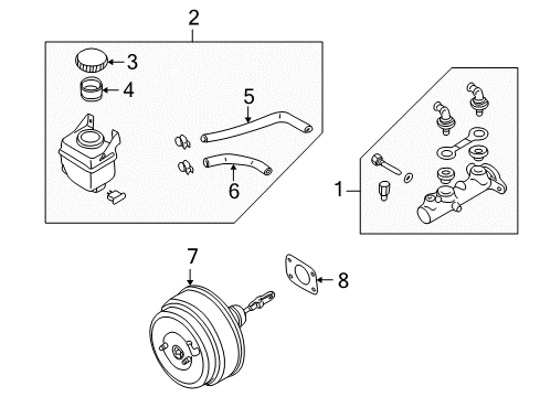 1999 Nissan Quest Hydraulic System Master Vacuum Assembly Diagram for 47210-2Z000