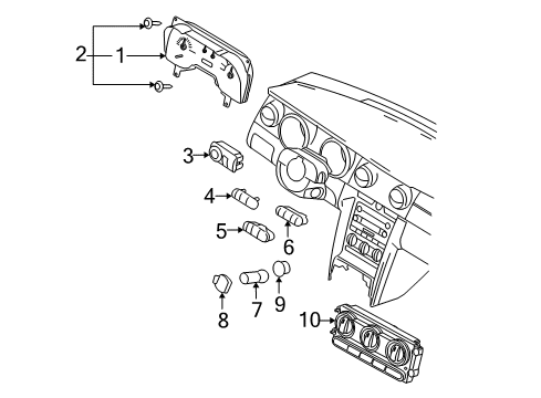 2007 Ford Mustang Switches Cluster Assembly Diagram for 7R3Z-10849-AB