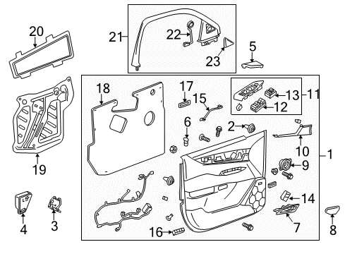 2020 Cadillac Escalade ESV Front Door Window Switch Diagram for 23180789