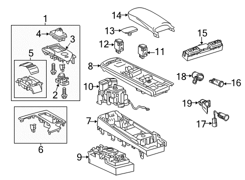 2013 Lexus GS450h Parking Aid Panel Sub-Assembly, Console Diagram for 58805-30330-C0