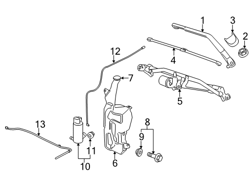 2012 Chevrolet Silverado 2500 HD Wiper & Washer Components Washer Reservoir Diagram for 22880826