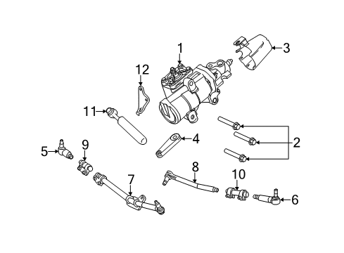 2013 Ford F-350 Super Duty Steering Column & Wheel, Steering Gear & Linkage Gear Assembly Mount Bolt Diagram for -W711913-S439