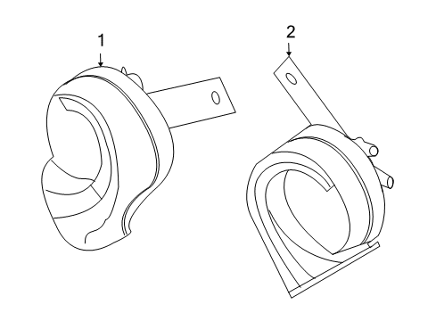 2010 Infiniti FX50 Horn Horn Assy-Electric High Diagram for 25610-1CD0B