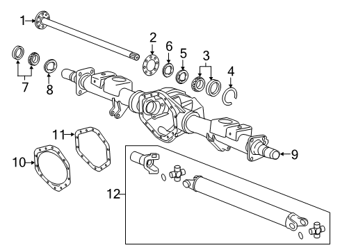 2015 Chevrolet Silverado 2500 HD Axle Housing - Rear Nut-Rear Wheel Bearing Adjust Diagram for 22793592