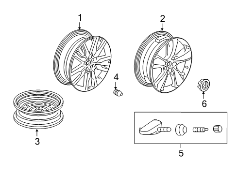 2022 Honda Passport Wheels, Covers & Trim WHEEL (20X8J) Diagram for 42700-TGS-A62