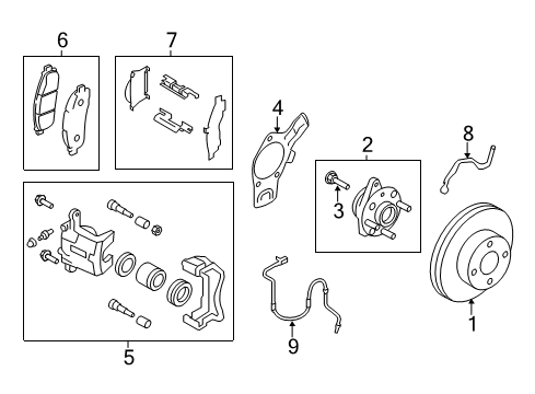 2017 Chevrolet City Express Front Brakes Splash Shield Diagram for 19316563