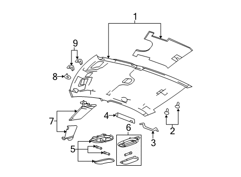 2014 Dodge Avenger Interior Trim - Roof Lamp-Reading Diagram for 1FW42HL1AD