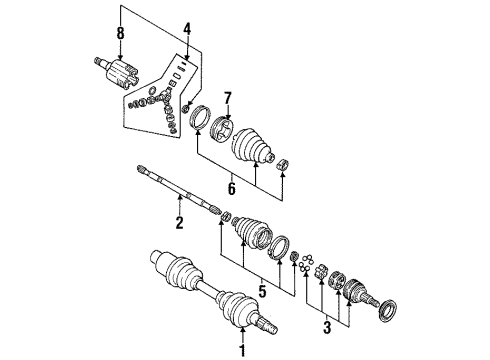 1997 Oldsmobile Achieva Drive Axles - Front JOINT KIT, Front Wheel Drive Axle Diagram for 26039297