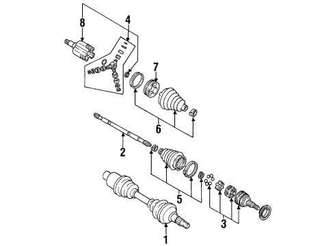 1997 Oldsmobile Achieva Drive Axles - Front Joint Kit, Front Wheel Drive Shaft Cv Diagram for 26059844