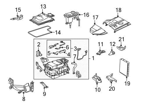 2007 Toyota Highlander Electrical Components Control Module Bracket Diagram for 89667-48080