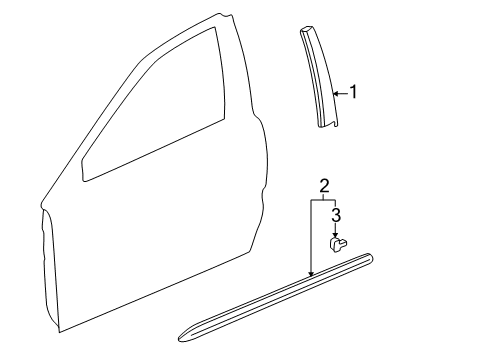 2000 Honda Accord Exterior Trim - Front Door Protector, R. FR. Door *B89P* (DEEP VELVET BLUE PEARL) Diagram for 75302-S84-A11ZL