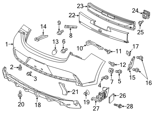 2019 Acura ILX Lane Departure Warning CAMERA, MONOCULAR Diagram for 36160-TX6-A03