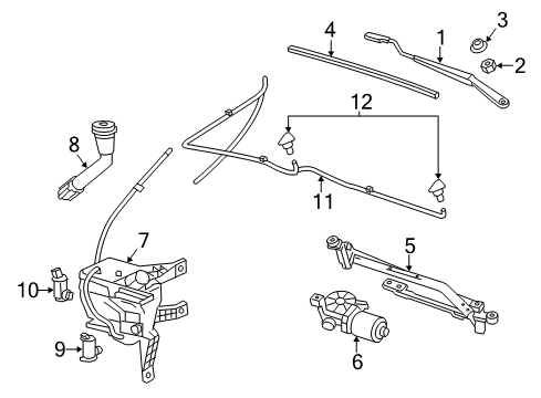 2013 Chevrolet Spark Wiper & Washer Components Front Motor Diagram for 95481267