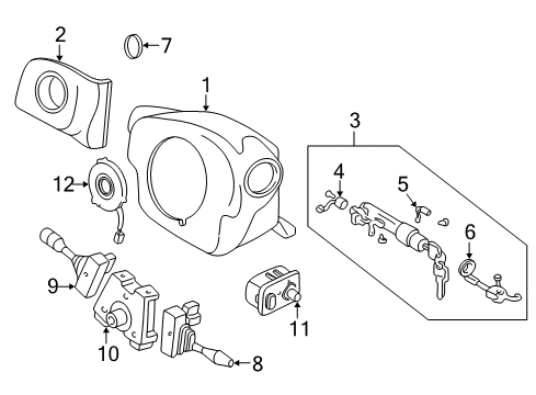 2006 Infiniti Q45 Shroud, Switches & Levers Cover Set-Steering Column Diagram for 48470-AR203