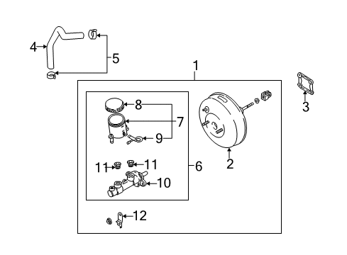 2001 Kia Rio Hydraulic System Master Vac-Assembly Diagram for 0K30A43950D