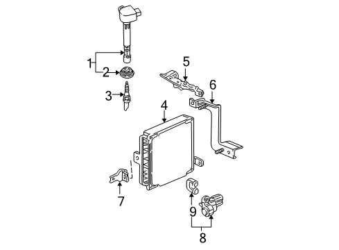 2004 Honda Civic Powertrain Control Spark Plug (Pzfr6F-11) (Platinum) (Ngk) Diagram for 98079-5614N