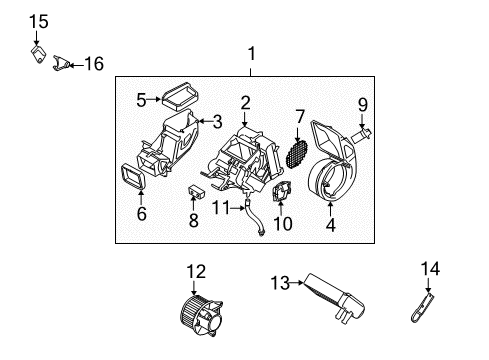 2007 Nissan Armada Auxiliary Heater & A/C Control Assembly Rear Diagram for 27501-ZC30A