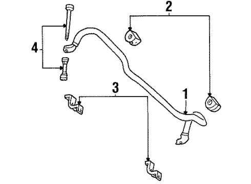 2002 Lincoln Navigator Stabilizer Bar & Components - Front Stabilizer Bar Insulator Diagram for F75Z-5484-GA