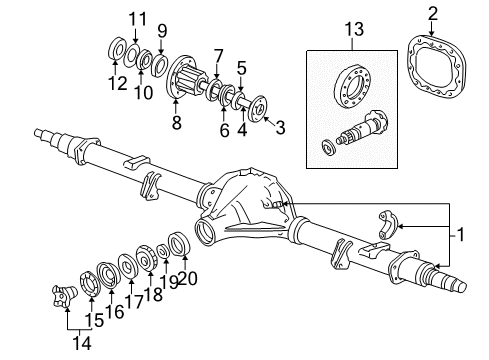 2004 Ford Excursion Axle Housing - Rear Ring & Pinion Diagram for 8C3Z-4209-G