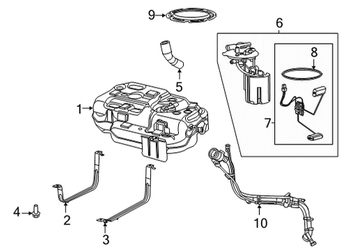 2021 Chrysler Pacifica Fuel System Components Fuel Tank Diagram for 68455206AA
