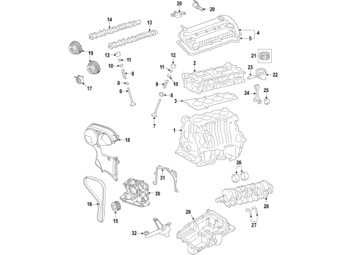 2019 Ford Escape Engine Parts, Mounts, Cylinder Head & Valves, Camshaft & Timing, Variable Valve Timing, Oil Pan, Oil Pump, Balance Shafts, Crankshaft & Bearings, Pistons, Rings & Bearings Cylinder Head Diagram for DS7Z-6049-D