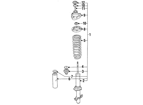 1993 Honda Prelude Struts & Components - Front Shock Absorber Assembly, Right Front Diagram for 51601-SS0-902