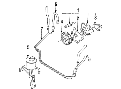 1992 Nissan Pathfinder P/S Pump & Hoses, Steering Gear & Linkage Hose & Tube Assy-Return, Power Steering Diagram for 49721-42G03