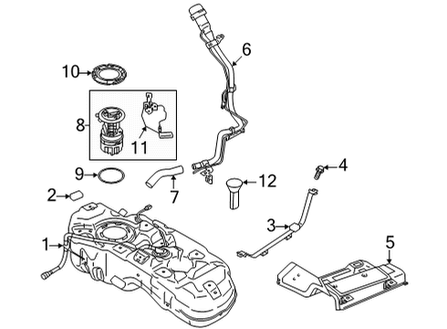 2021 Nissan Rogue Fuel System Components Fuel Level Sensor Diagram for 25060-6RR0A