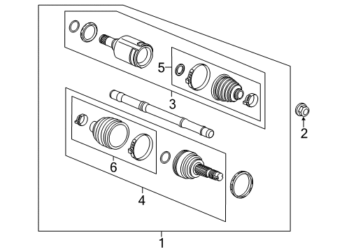 2019 Buick Envision Carrier & Front Axles Axle Assembly Diagram for 84559703