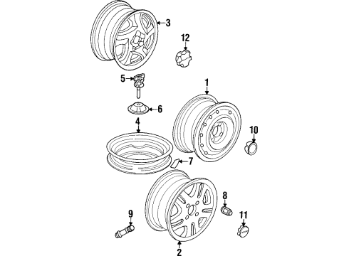 1996 Acura TL Wheels, Covers & Trim Disk, Wheel (15X4T) (Chuo) Diagram for 42700-SX0-A01